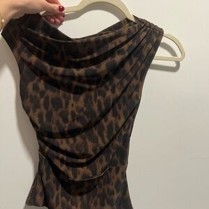 Aritzia Brown Leopard Print Top